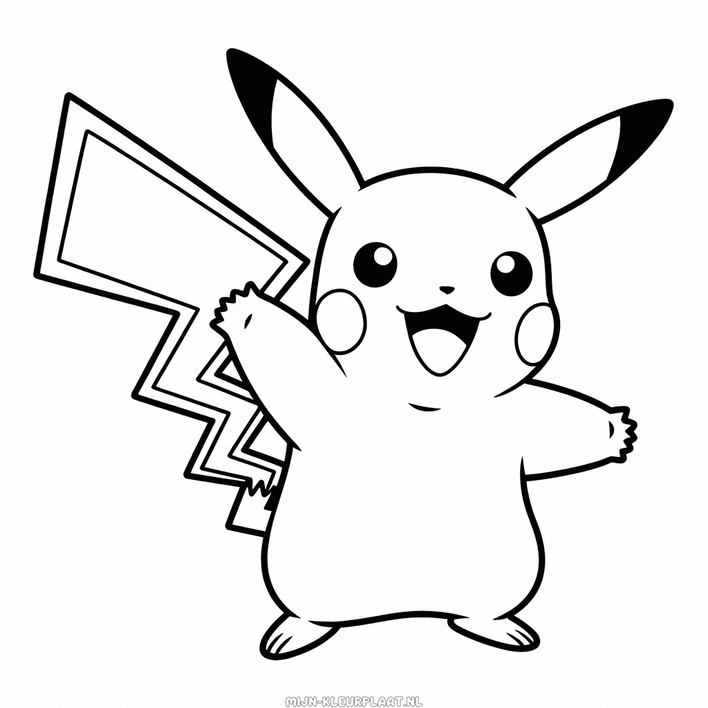 Kleurplaat Pikachu