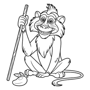 Kleurplaat Rafiki uit De Leeuwenkoning