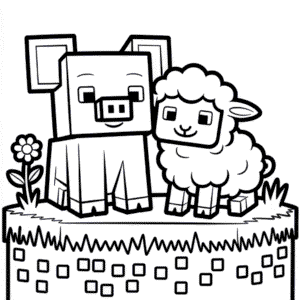 Kleurplaat Schattige Minecraft