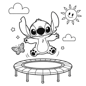 Kleurplaat Stitch Cartoon