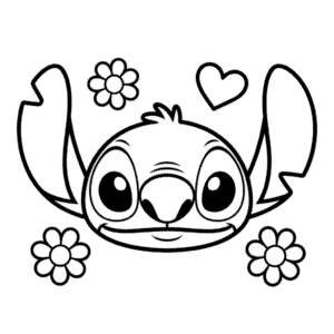 Kleurplaat Stitch Hoofd
