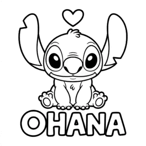 Kleurplaat Stitch Ohana