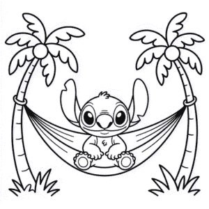 Kleurplaat Stitch Personage