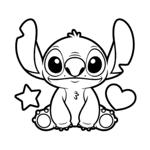 Kleurplaat Stitch Squishmallow