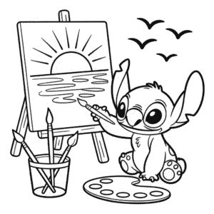 Kleurplaat Stitch Tekening