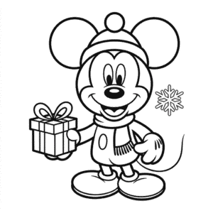 Kleurplaat Vakantie van Mickey Mouse
