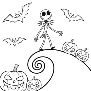 Kleurplaat Voor Kerstmis Halloween Nachtmerrie