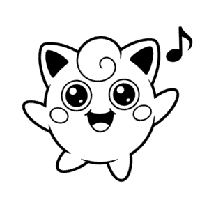 Kleurplaat Vrolijke Jigglypuff
