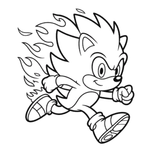 Kleurplaat Vuur Sonic