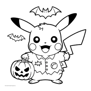 Kleurplaat Zombie Pikachu