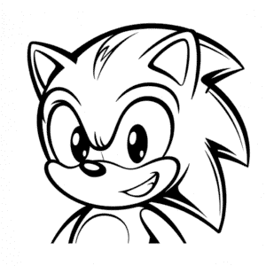 Kleurplaat Zwart en Wit Sonic