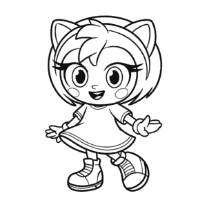 Kleurplaat Amy van Sonic