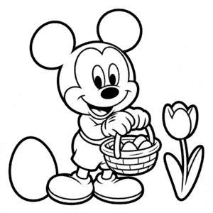 Kleurplaat Baby Mickey Pasen