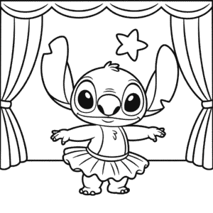 Kleurplaat Ballerina Stitch