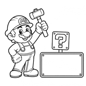 Kleurplaat Bouwer Mario