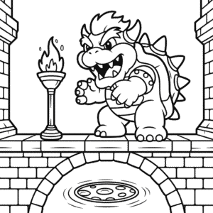 Kleurplaat Bowser uit Mario