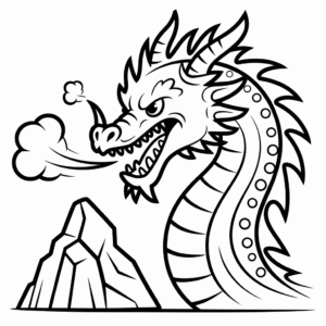 Kleurplaat Boze Draak