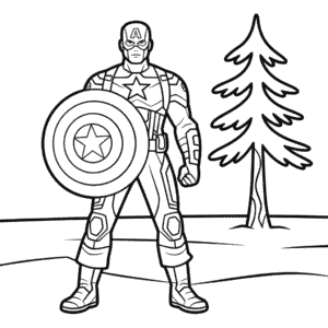 Kleurplaat Captain America Winter Soldaat
