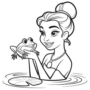 Kleurplaat Disney Prinses en de Kikker