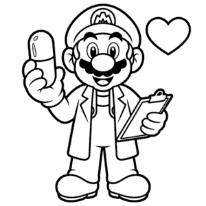 Kleurplaat Dokter Mario