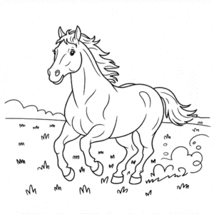 Kleurplaat Galloperend Paard