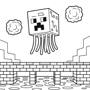 Kleurplaat Ghast Minecraft