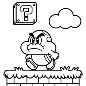 Kleurplaat Goomba Mario