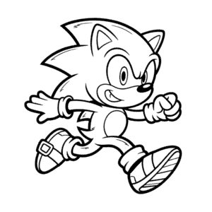 Kleurplaat Gratis Sonic