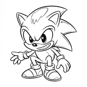 Kleurplaat Griezelige Sonic