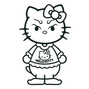Kleurplaat Grinch Hello Kitty