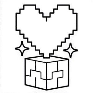 Kleurplaat Hart Minecraft