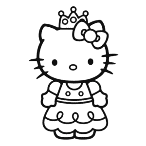 Kleurplaat Hello Kitty Prinses