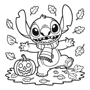 Kleurplaat Herfst Stitch