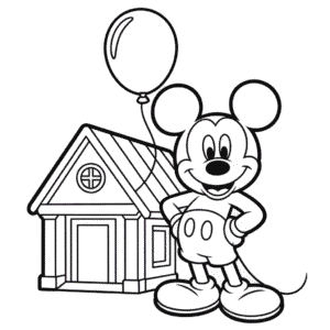 Kleurplaat Huis van Mickey Mouse