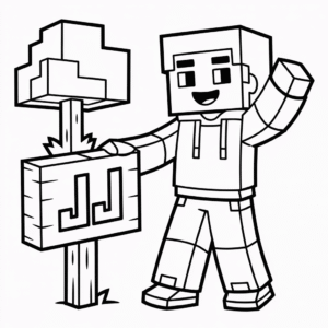 Kleurplaat Jj Minecraft