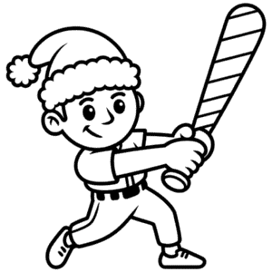 Kleurplaat Kerst Baseball
