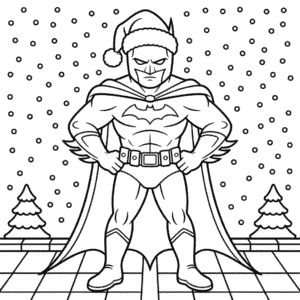 Kleurplaat Kerst Batman