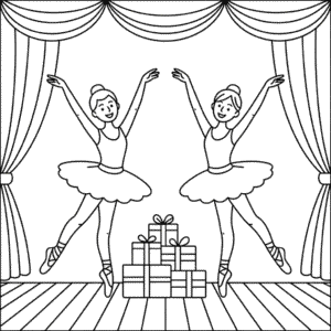 Kleurplaat Kerstballet