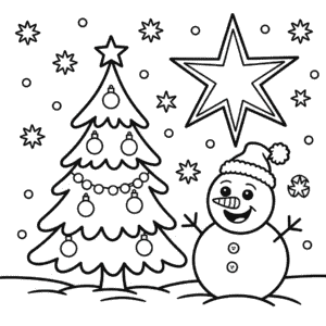 Kleurplaat Kerstmis en Winter