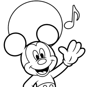 Kleurplaat Klassieke Mickey Mouse