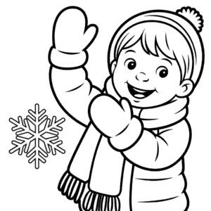 Kleurplaat Kleding Winter