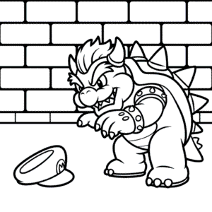 Kleurplaat Mario Personage Bowser