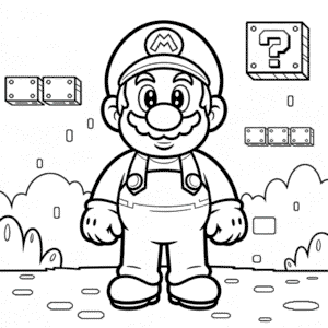 Kleurplaat Mario spel