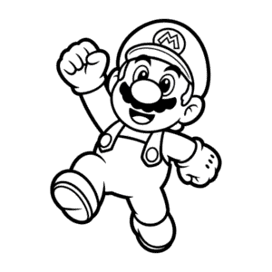 Kleurplaat Mario winnaar