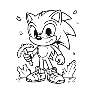 Kleurplaat Minecraft Sonic