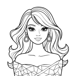 Kleurplaat Mooie Barbie