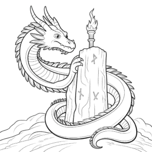 Kleurplaat Oude Draak