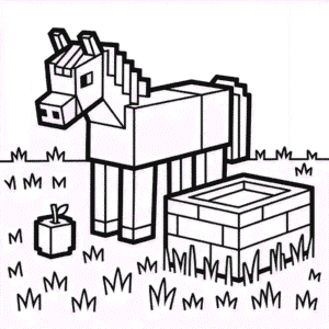 Kleurplaat Paard Minecraft