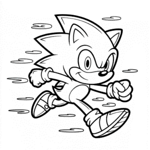 Kleurplaat Realistische Sonic