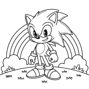 Kleurplaat Regenboog Sonic